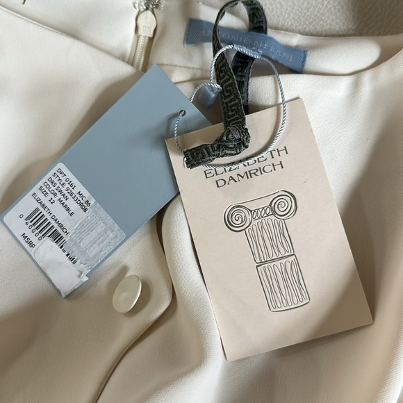 NWT ANTONIO MELANI x Elizabeth Damrich Swan Crepe Button Front Long Dress - Picture 15 of 15